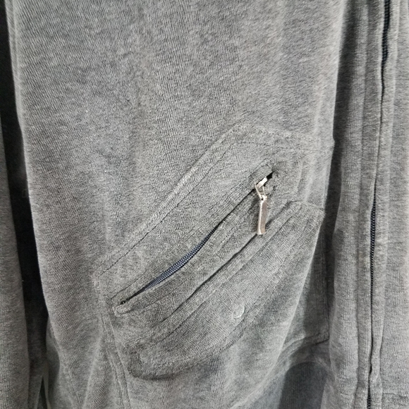 Nana Fashion Gray Velvet Zip Front Jogger Hoodie - Picture 6 of 10